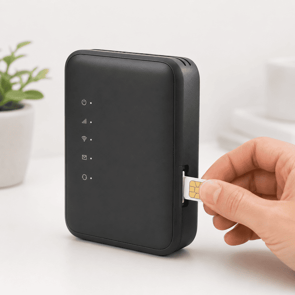 Sätta SIM-kort i router för mobilt bredband
